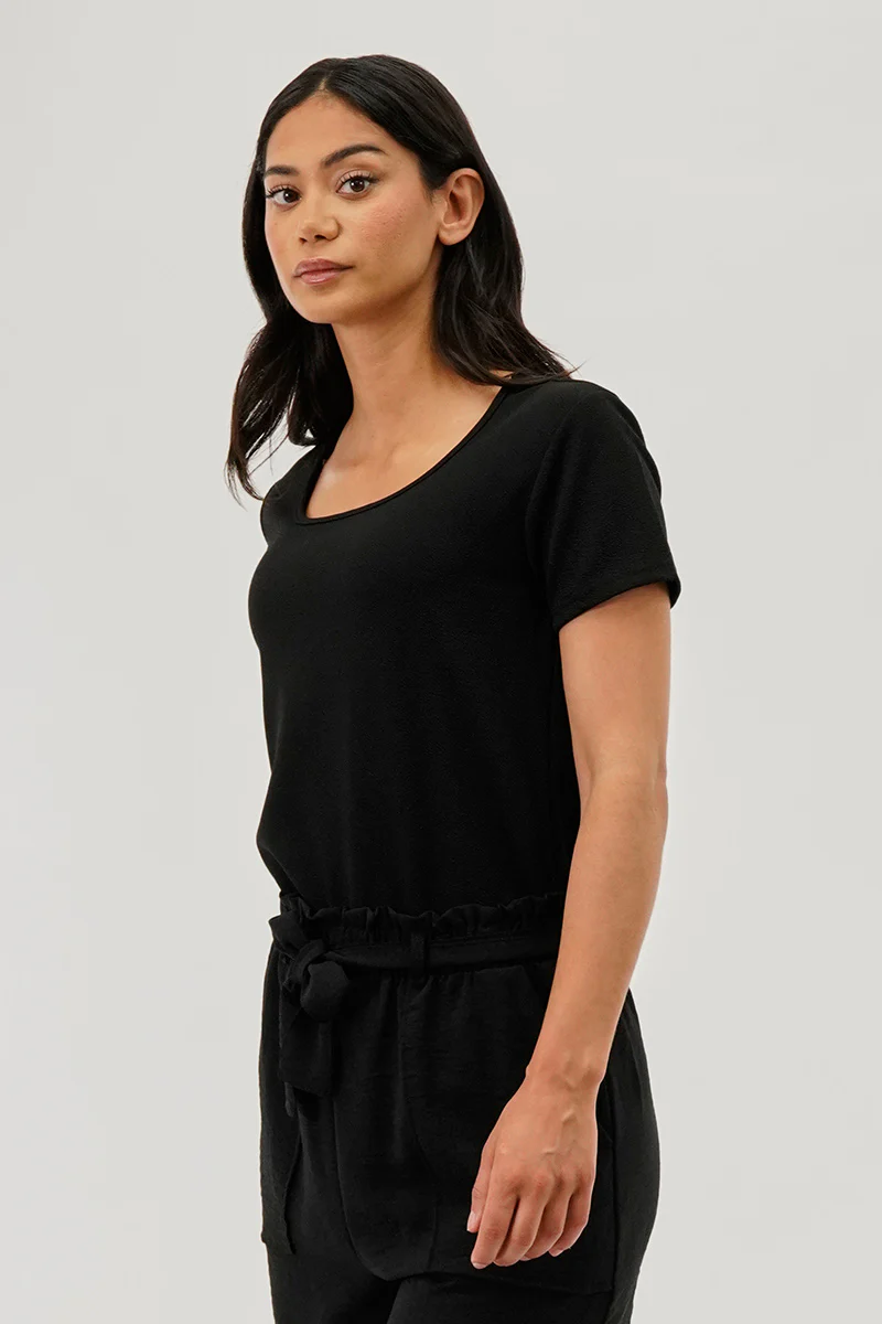 Runaway Bay Square Neck Tee - Black - Image 2