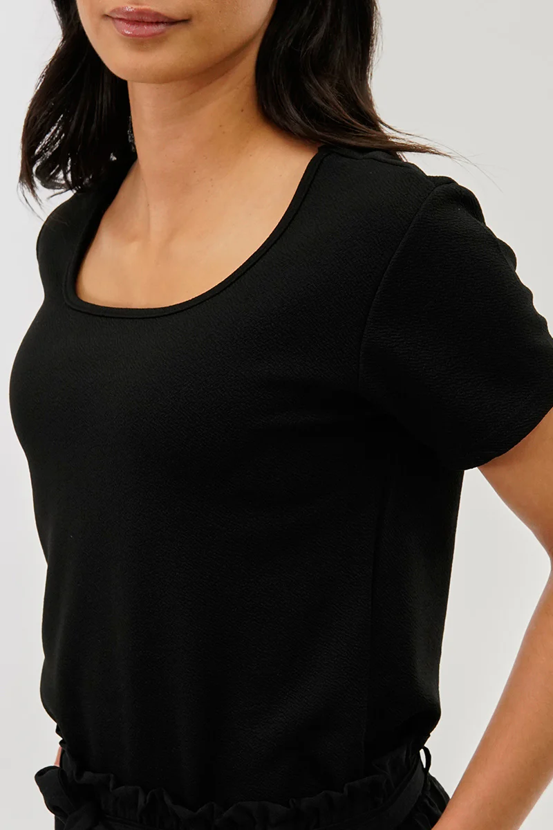 Runaway Bay Square Neck Tee - Black - Image 4