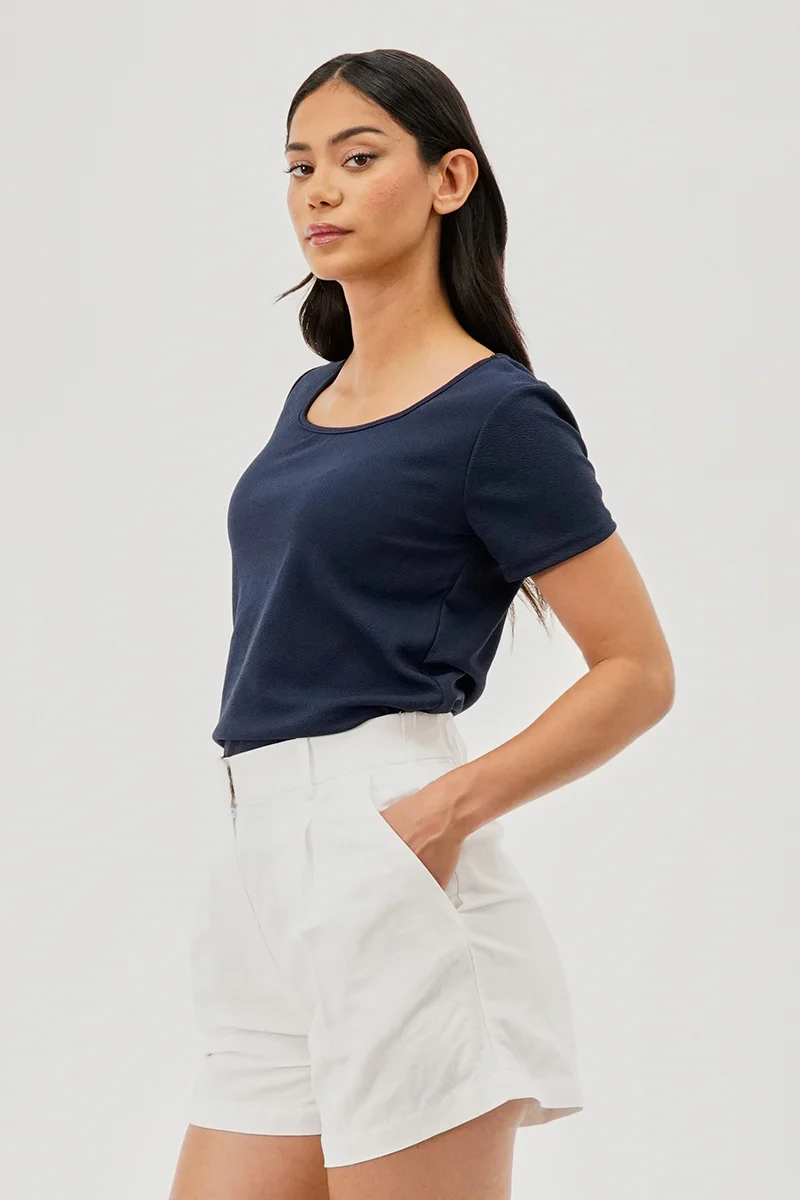Runaway Bay Square Neck Tee - Navy - Image 2