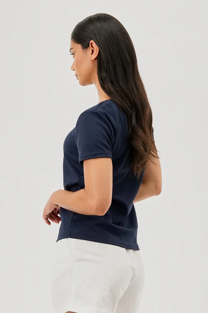Runaway Bay Square Neck Tee - Navy - Image 3