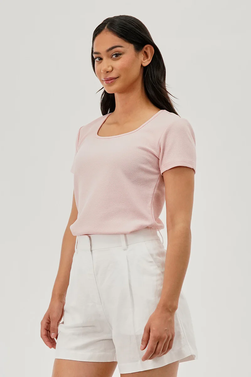 Runaway Bay Square Neck Tee - Pink - Image 2