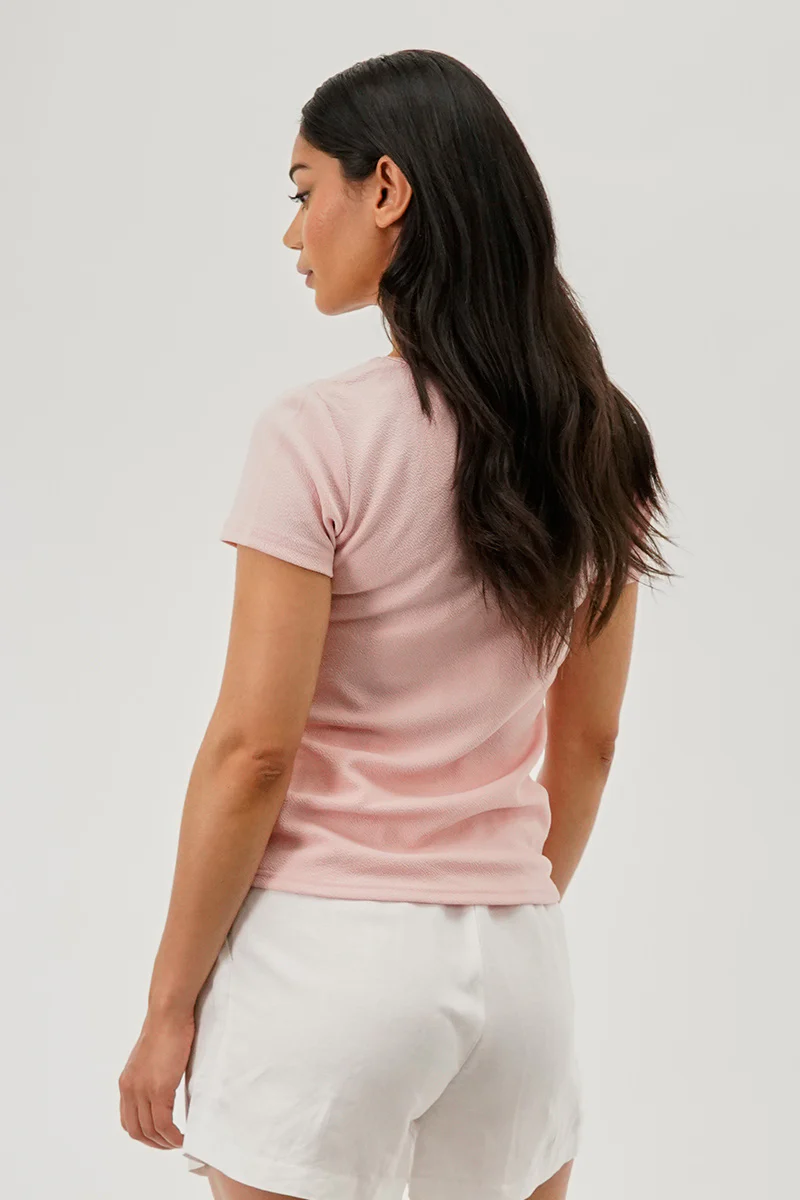 Runaway Bay Square Neck Tee - Pink - Image 3