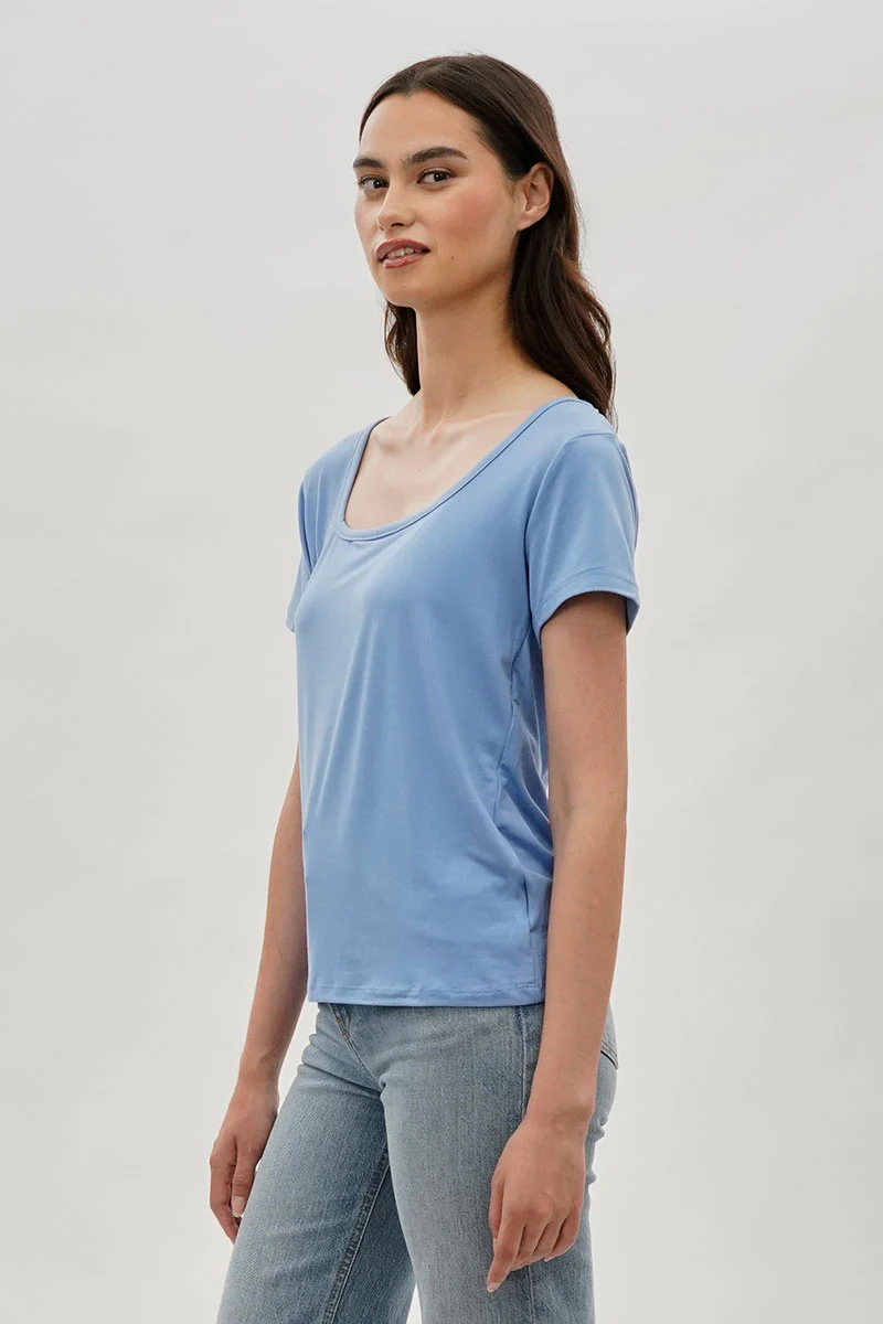 Costa Blanca Square Neck Tee - Blue - Image 2