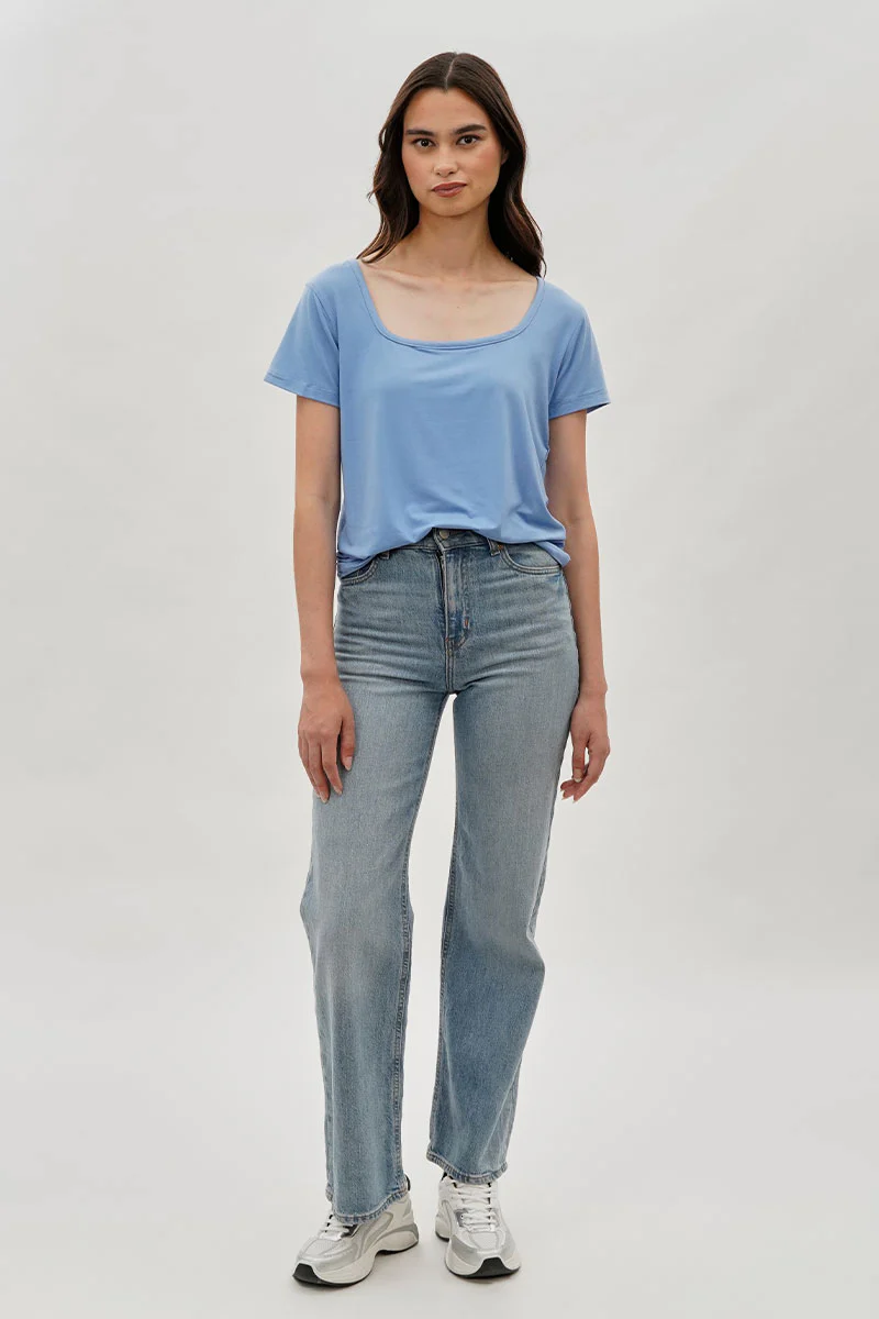 Costa Blanca Square Neck Tee - Blue - Image 5