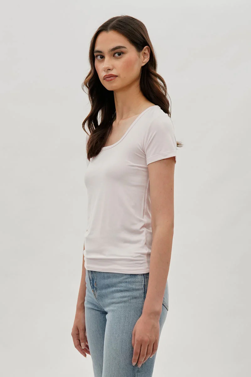 Costa Blanca Square Neck Tee - Blush - Image 2