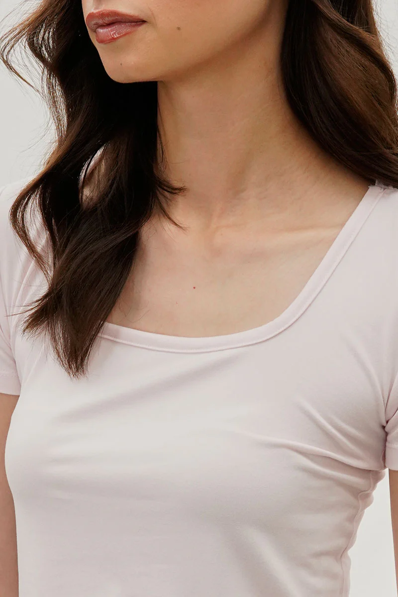 Costa Blanca Square Neck Tee - Blush - Image 4