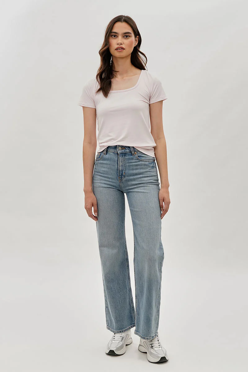 Costa Blanca Square Neck Tee - Blush - Image 5