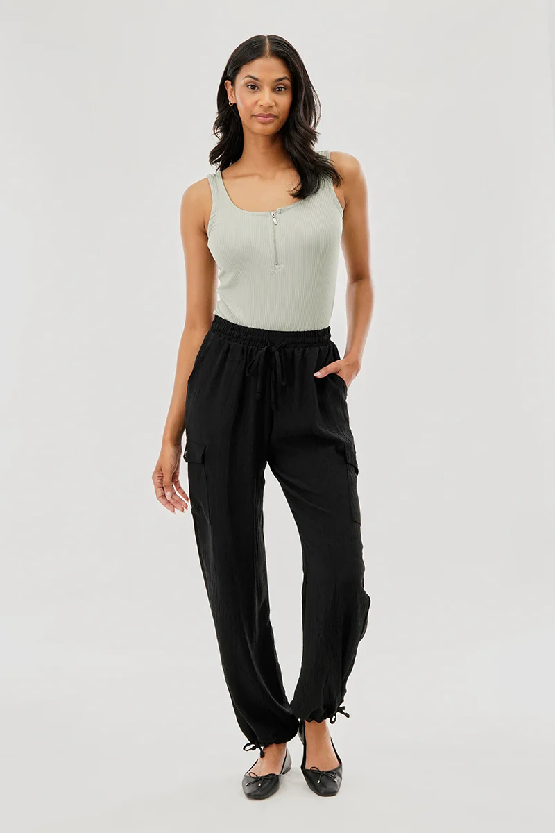 Costa Blanca Ribbed Quarter Zip Tank Top - Mint - Image 5
