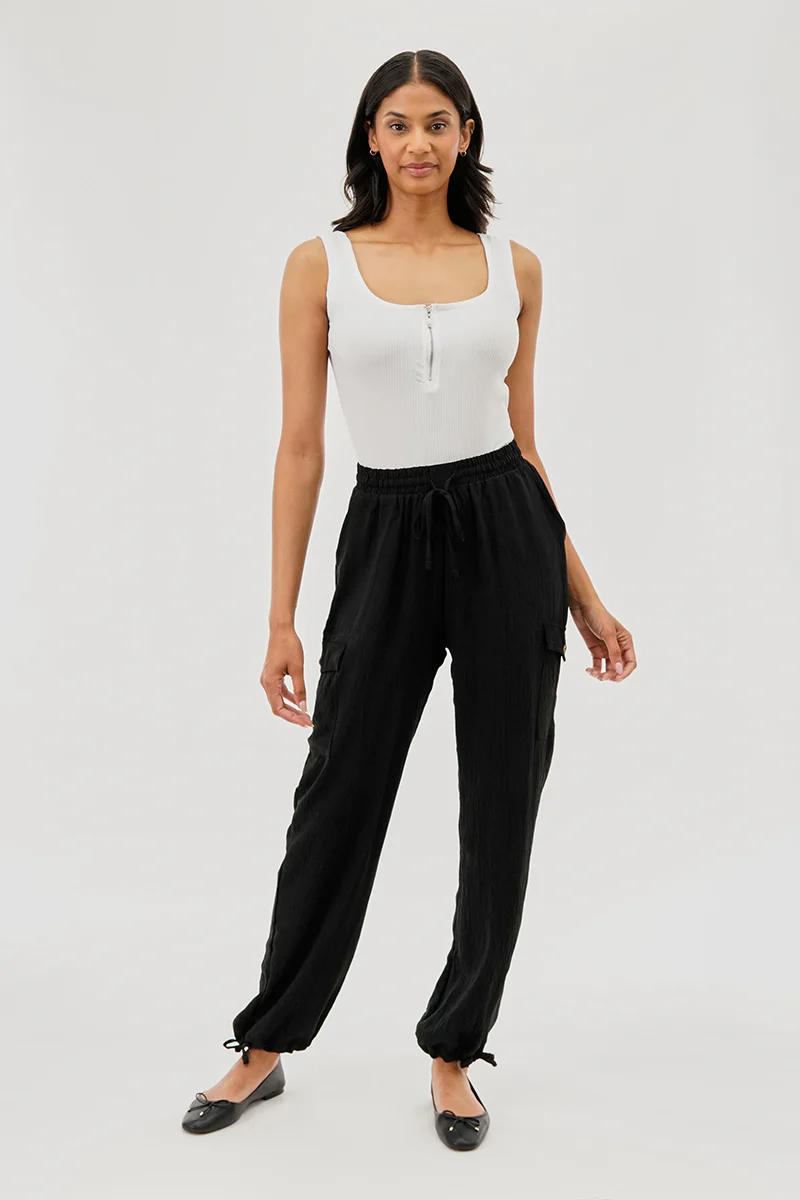 Costa Blanca Ribbed Quarter Zip Tank Top - White - Image 5