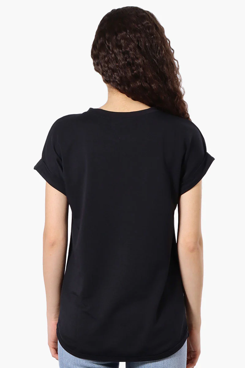 Runaway Bay Sport Basic Cuffed Sleeve Tee - Black - Image 3