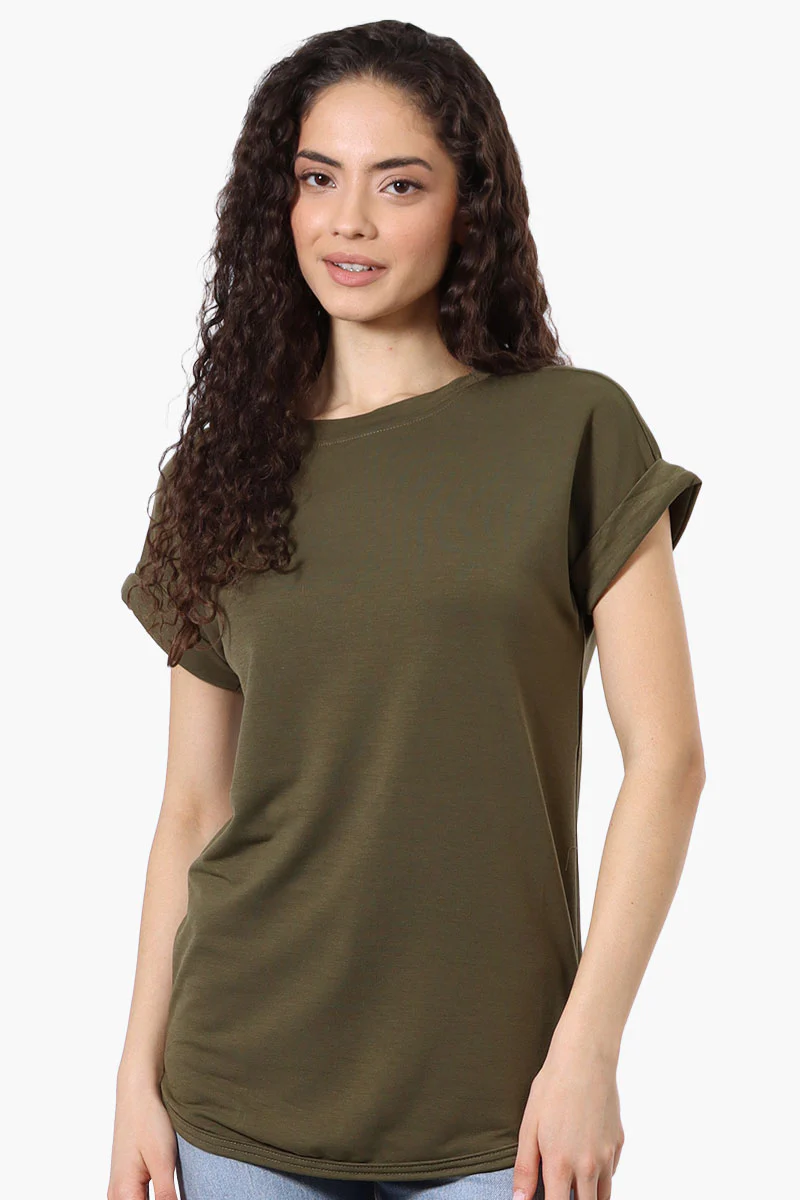 Runaway Bay Sport Basic Cuffed Sleeve Tee - Olive
