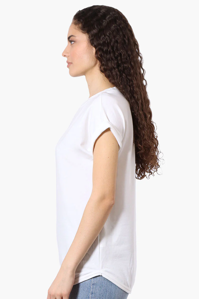 Runaway Bay Sport Basic Cuffed Sleeve Tee - White - Image 2