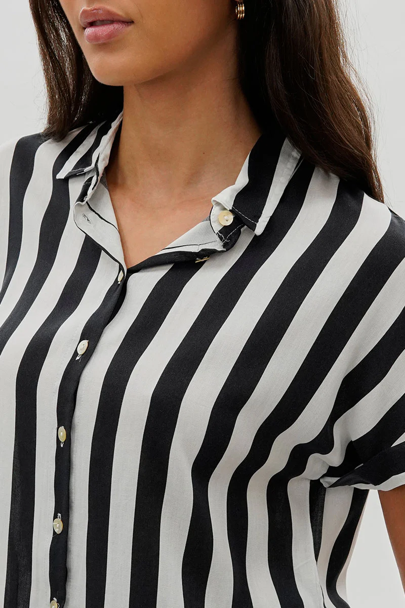 Stylexchange Vintage Striped Button Down Shirt - Black - Image 4