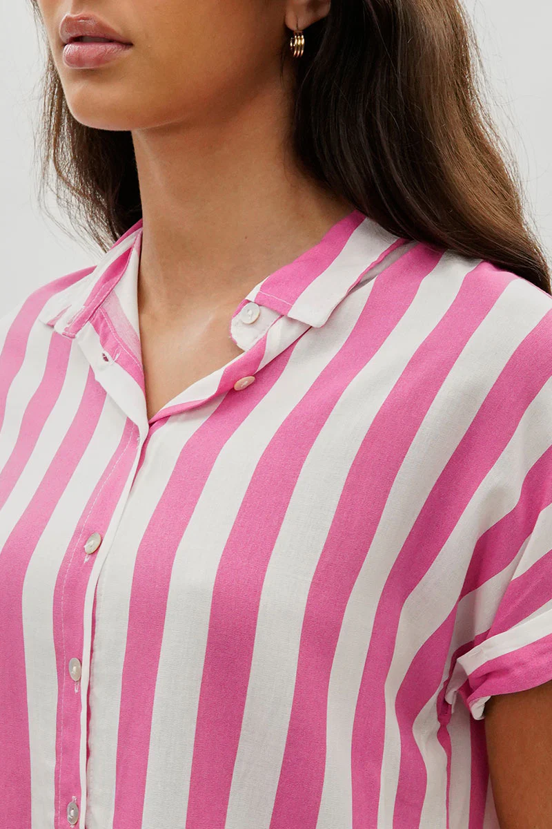 Stylexchange Vintage Striped Button Down Shirt - Pink - Image 4