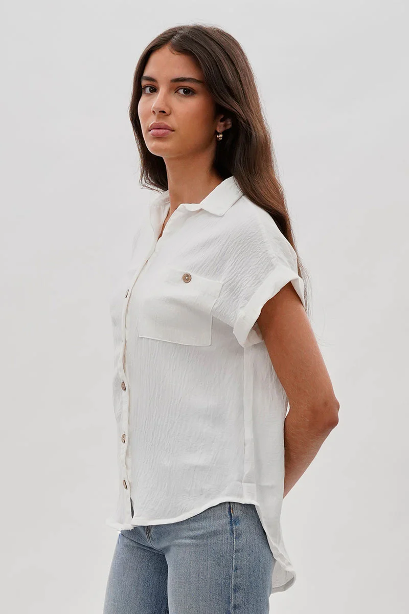 Stylexchange Vintage Short Sleeve Button Down Shirt - White - Image 2