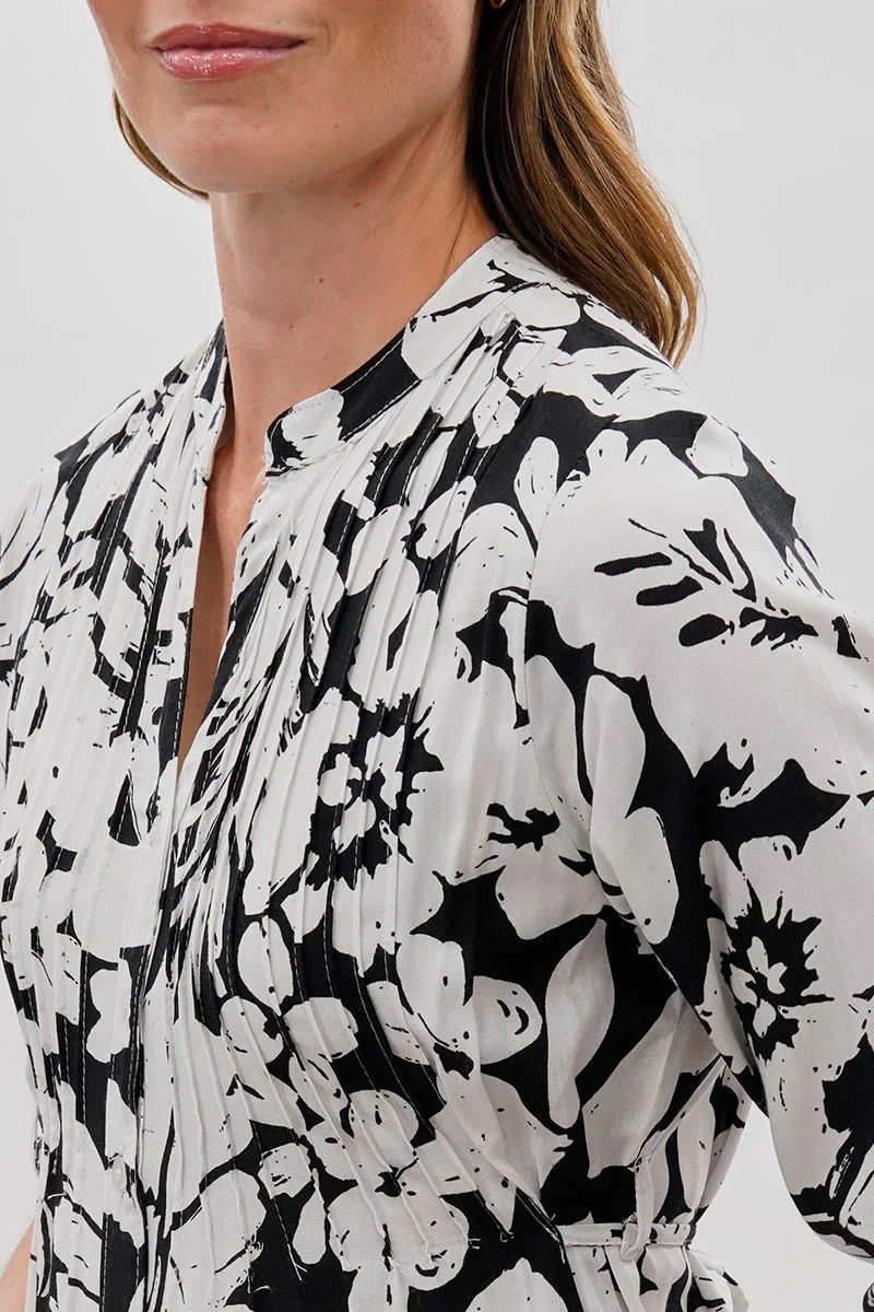 International INC Company Floral Back Tie Blouse - Black - Image 4