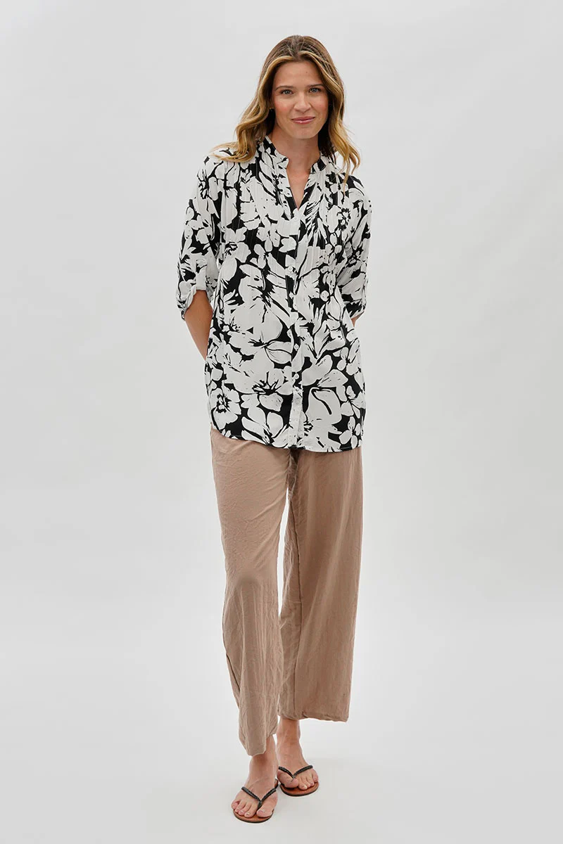 International INC Company Floral Back Tie Blouse - Black - Image 5