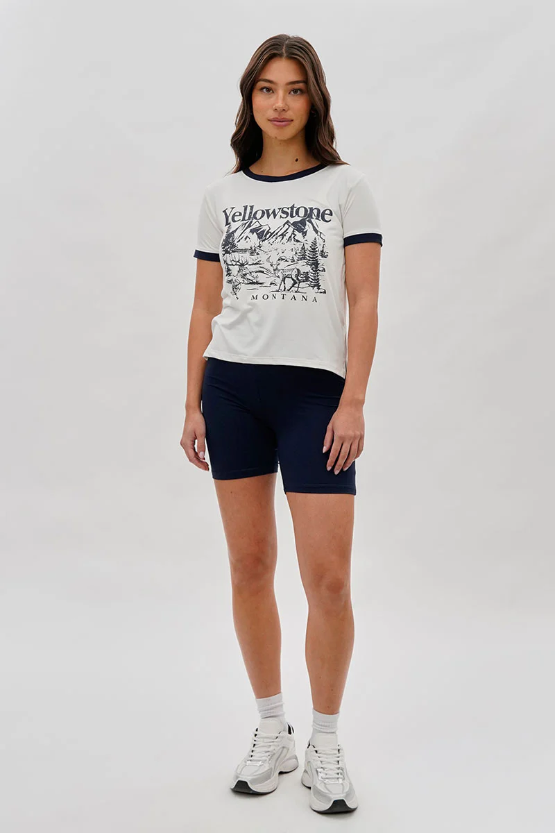 Stylexchange Vintage Yellowstone Graphic Ringer Tee - White - Image 5