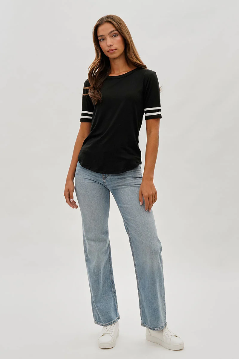 Stylexchange Vintage Striped Varsity Tee - Black - Image 5