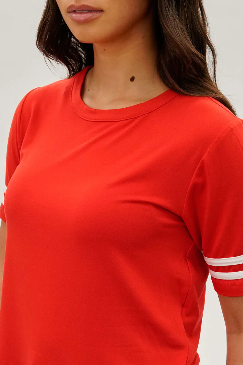 Stylexchange Vintage Striped Varsity Tee - Red - Image 4