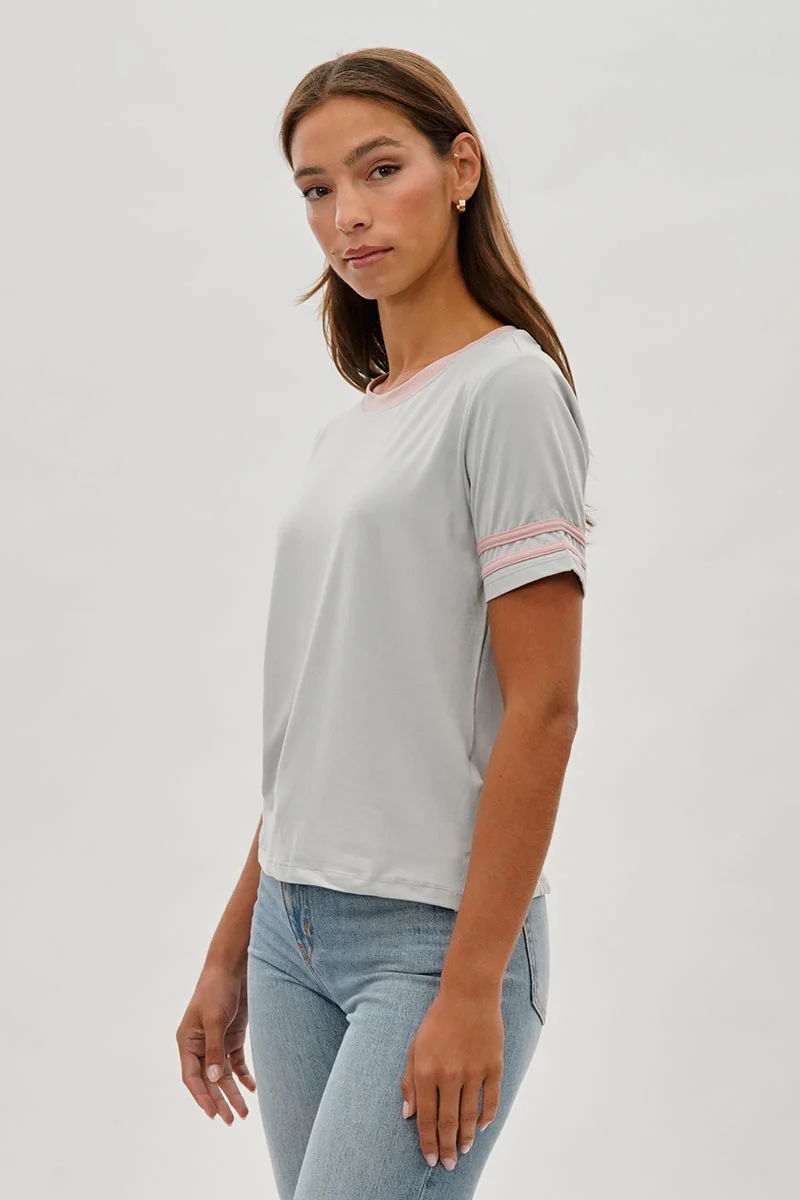 Stylexchange Vintage Striped Ringer Tee - Grey - Image 2