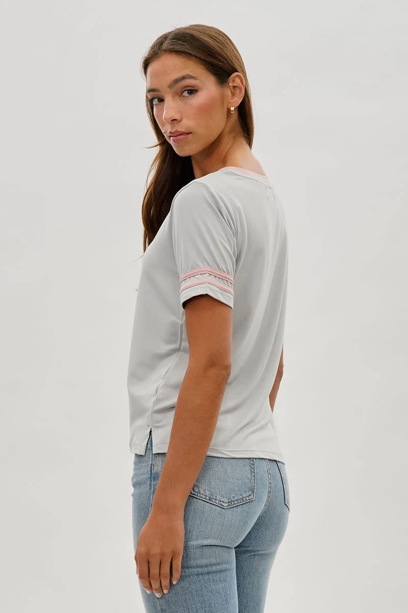 Stylexchange Vintage Striped Ringer Tee - Grey - Image 3