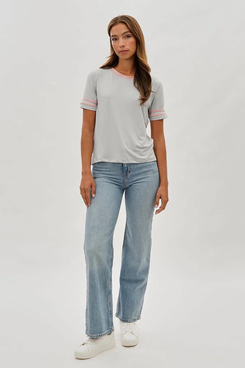 Stylexchange Vintage Striped Ringer Tee - Grey - Image 5