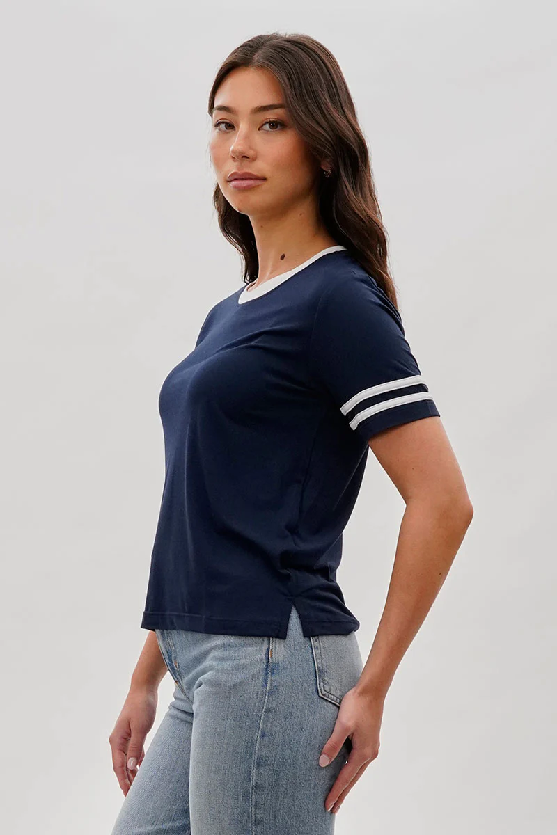 Stylexchange Vintage Striped Ringer Tee - Navy - Image 2