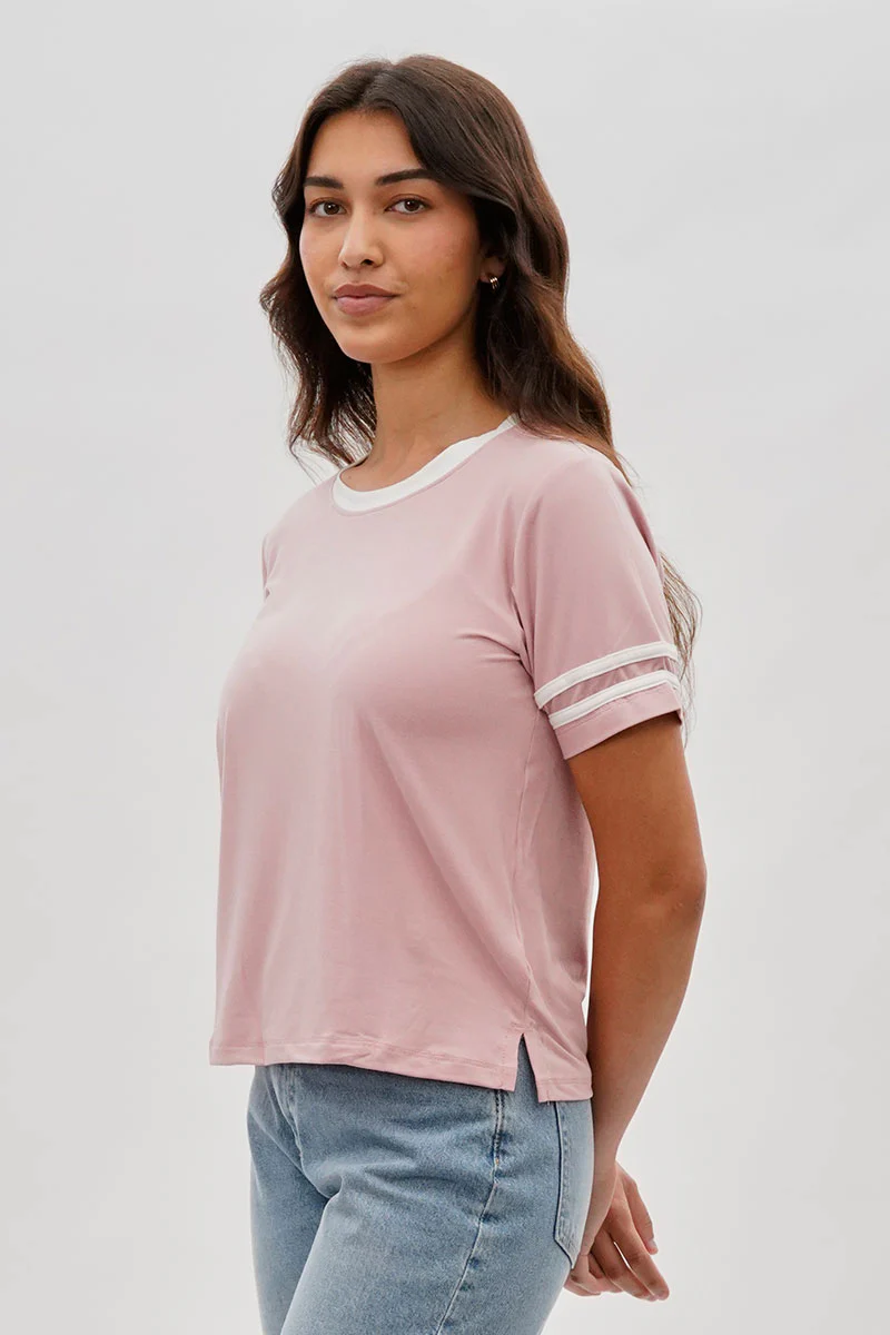 Stylexchange Vintage Striped Ringer Tee - Pink - Image 2