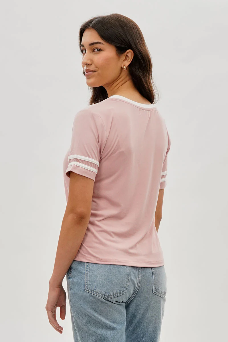 Stylexchange Vintage Striped Ringer Tee - Pink - Image 3
