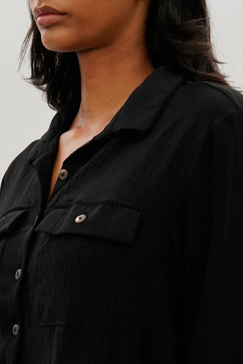 Stylexchange Vintage Button Up Utility Shirt - Black - Image 4