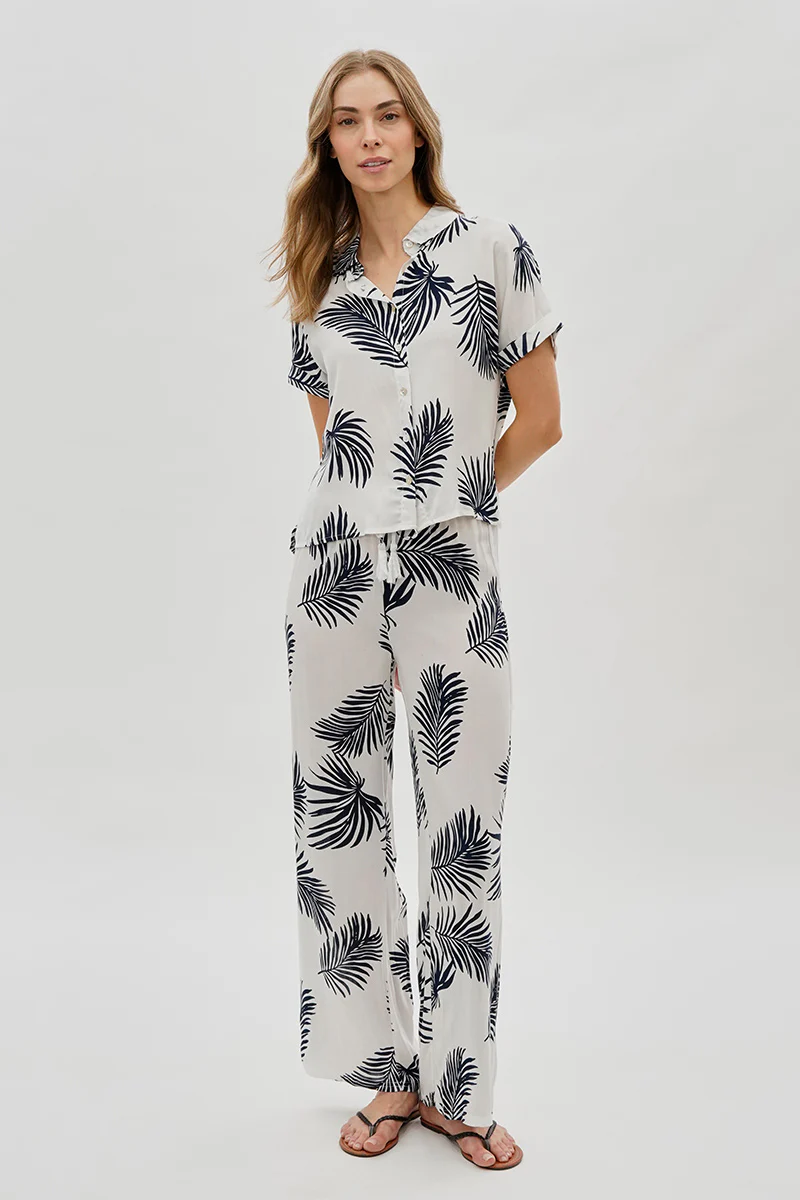 International INC Company Leaf Print Wide Leg Pants - White - Image 5