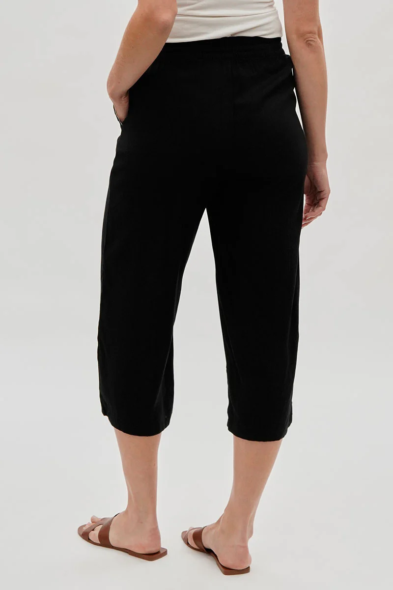 International INC Company Cropped Tie Waist Pants - Black - Image 3