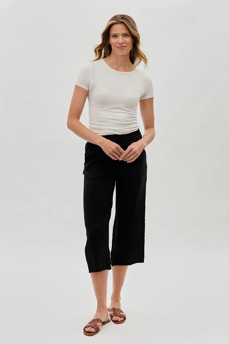 International INC Company Cropped Tie Waist Pants - Black - Image 5