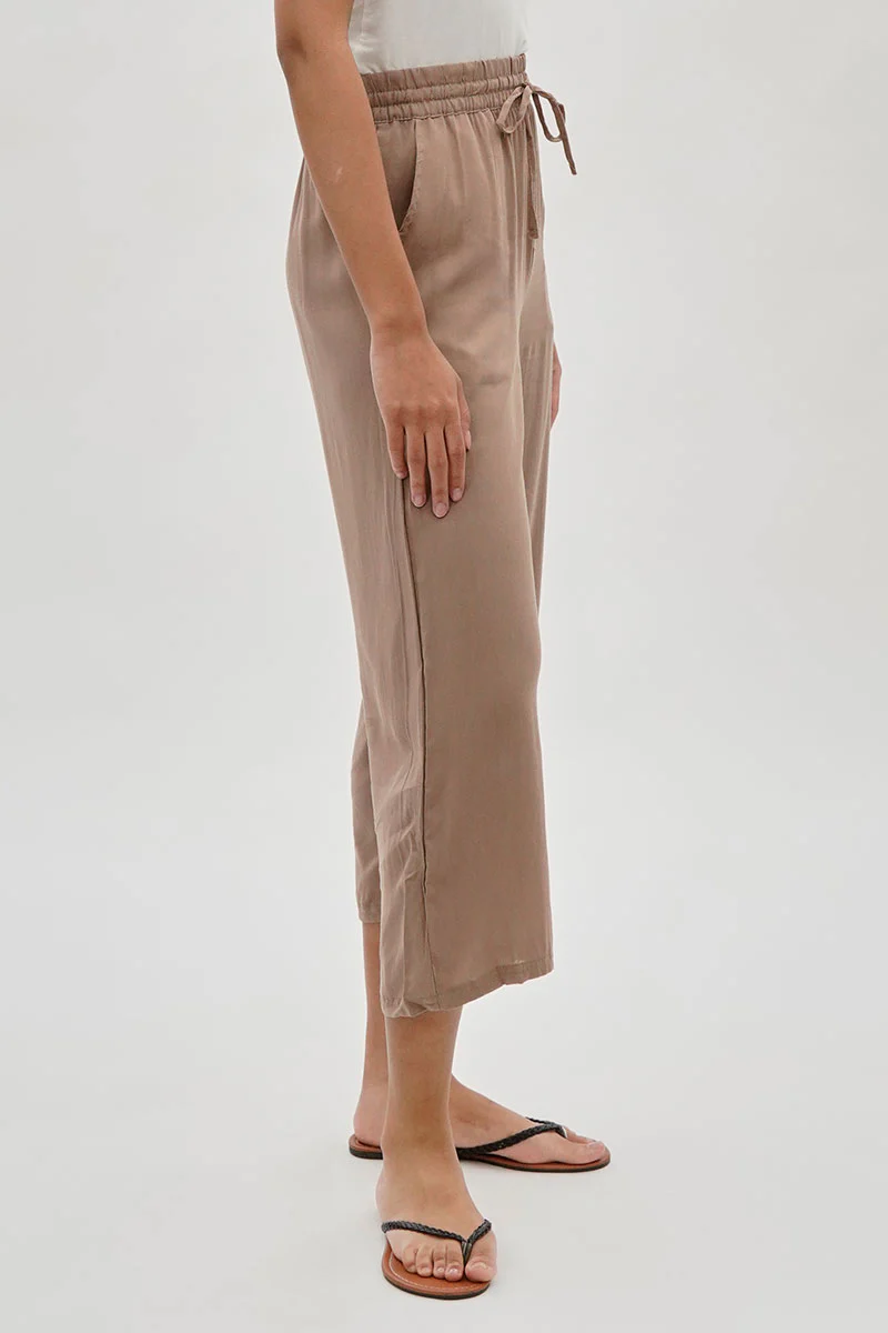 International INC Company Cropped Tie Waist Pants - Taupe - Image 2