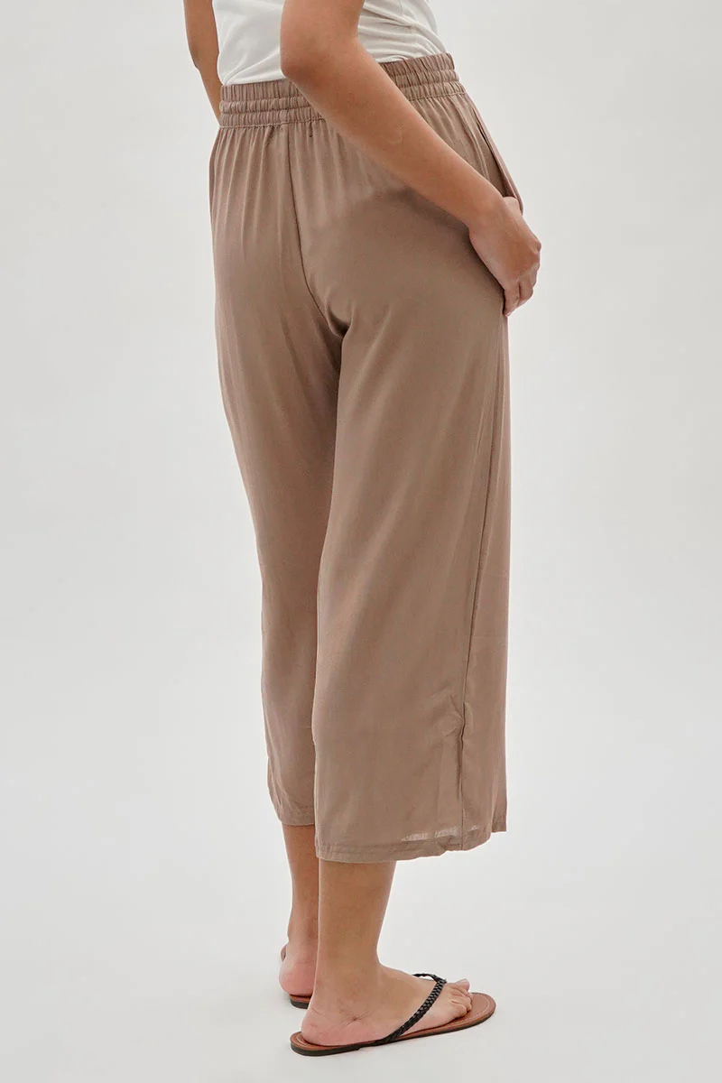 International INC Company Cropped Tie Waist Pants - Taupe - Image 3