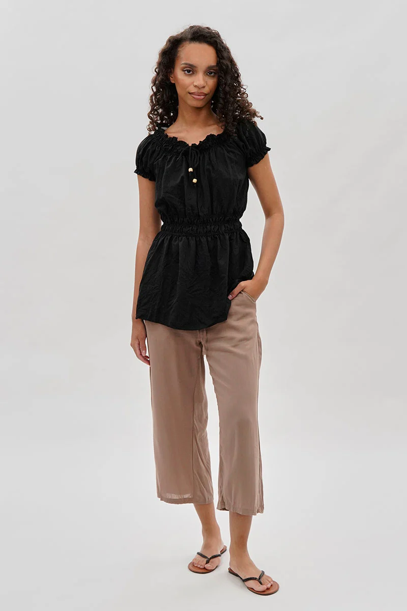 International INC Company Cropped Tie Waist Pants - Taupe - Image 5