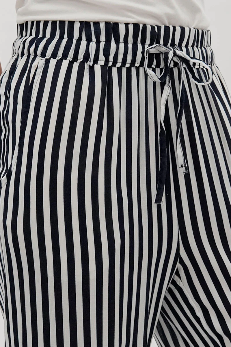 International INC Company Striped Wide Leg Pants - Black - Image 4