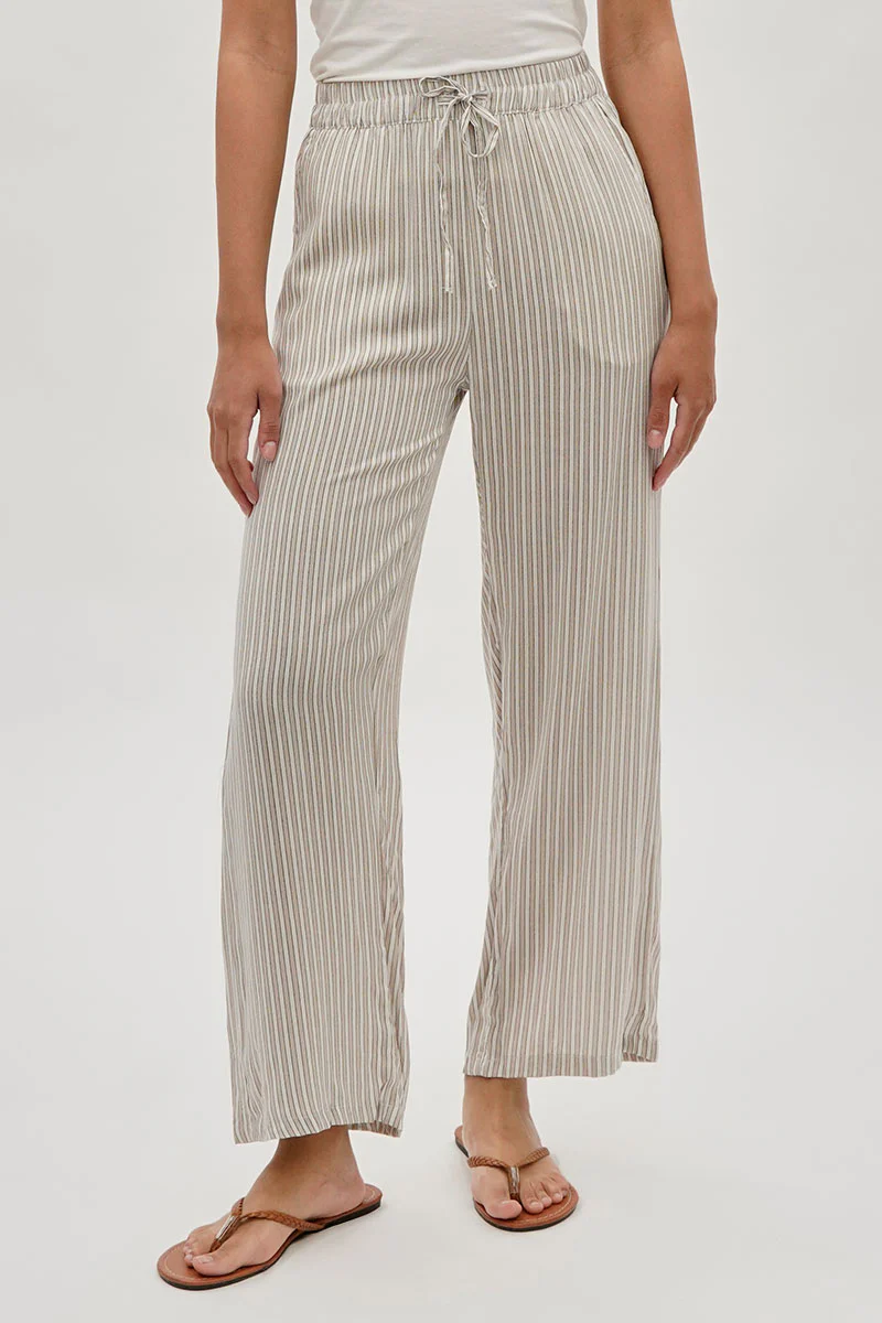 International INC Company Striped Wide Leg Pants - Beige