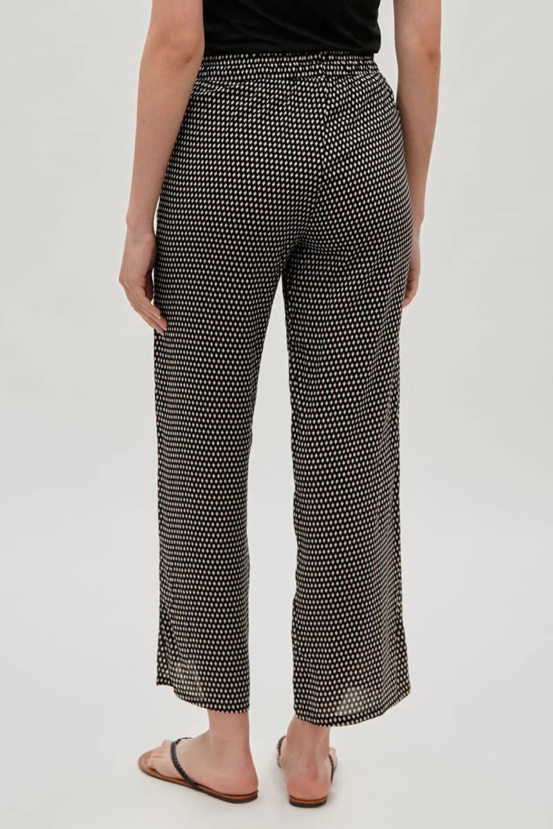 International INC Company Diamond Print Wide Leg Pants - Black - Image 3