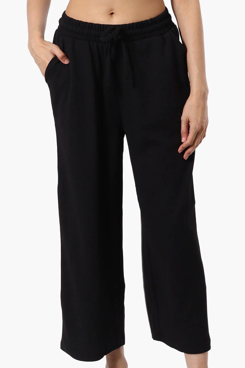 Runaway Bay Tie Waist Wide Leg Pants - Black
