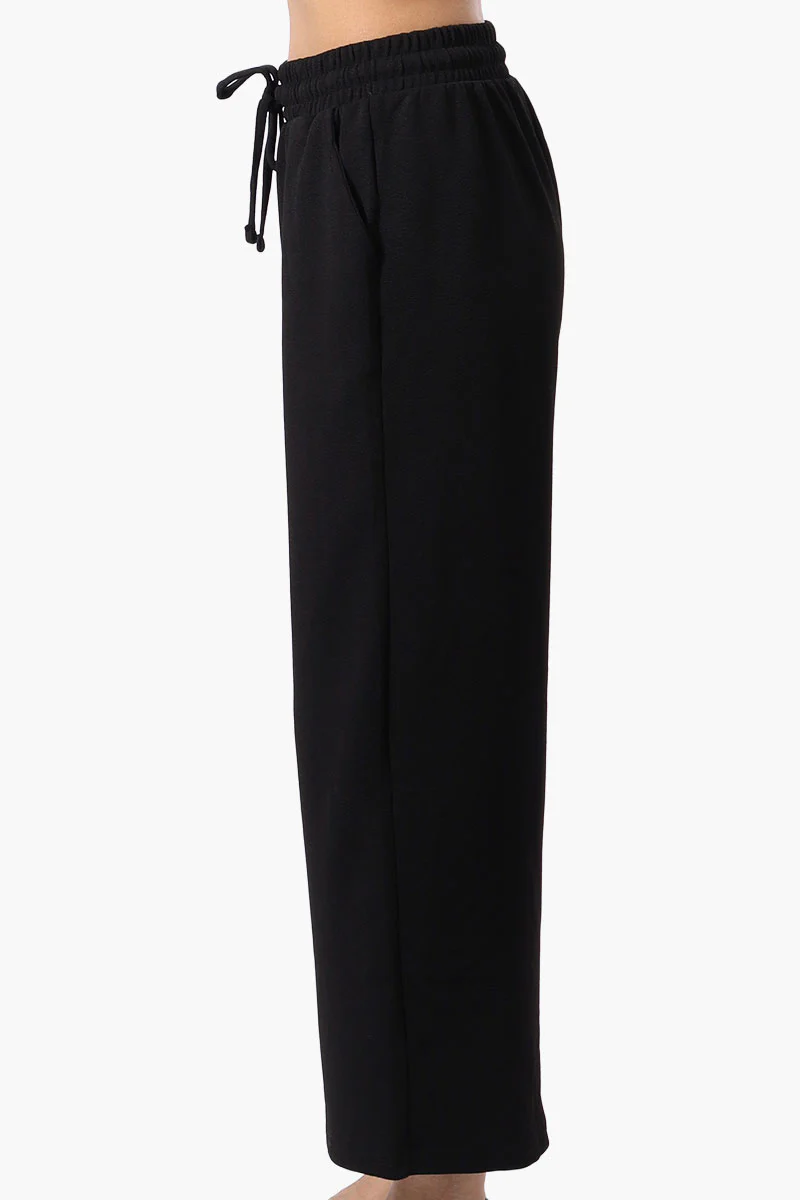 Runaway Bay Tie Waist Wide Leg Pants - Black - Image 2