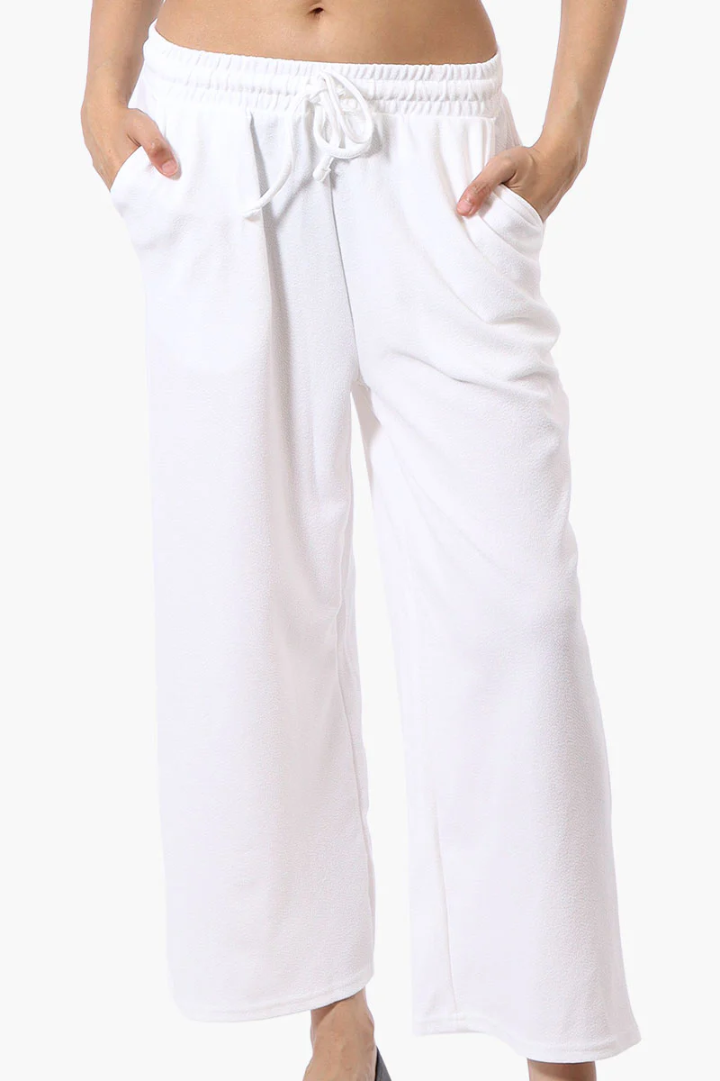 Runaway Bay Tie Waist Wide Leg Pants - White