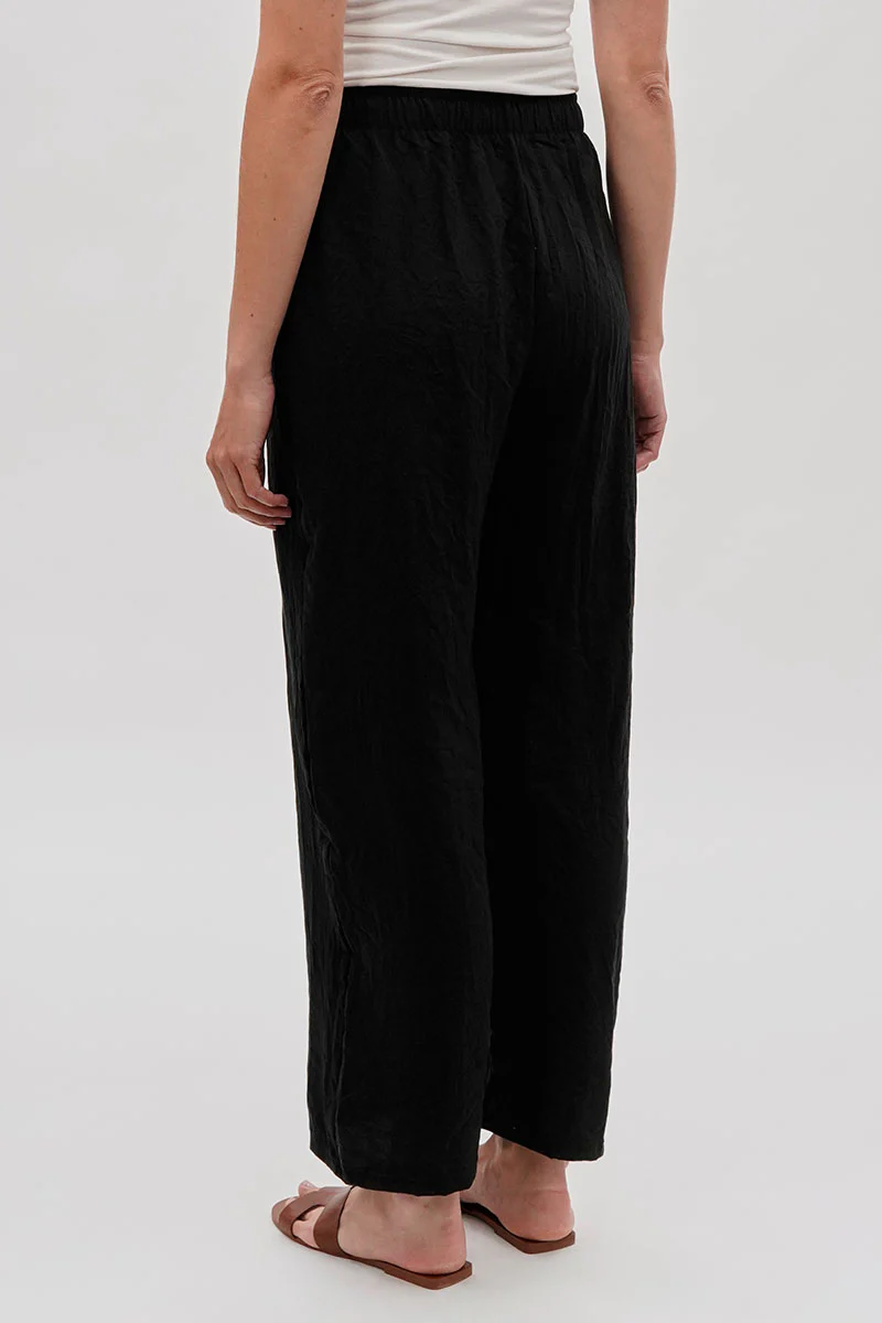 Runaway Bay Wide Leg Tie Waist Pants - Black - Image 3