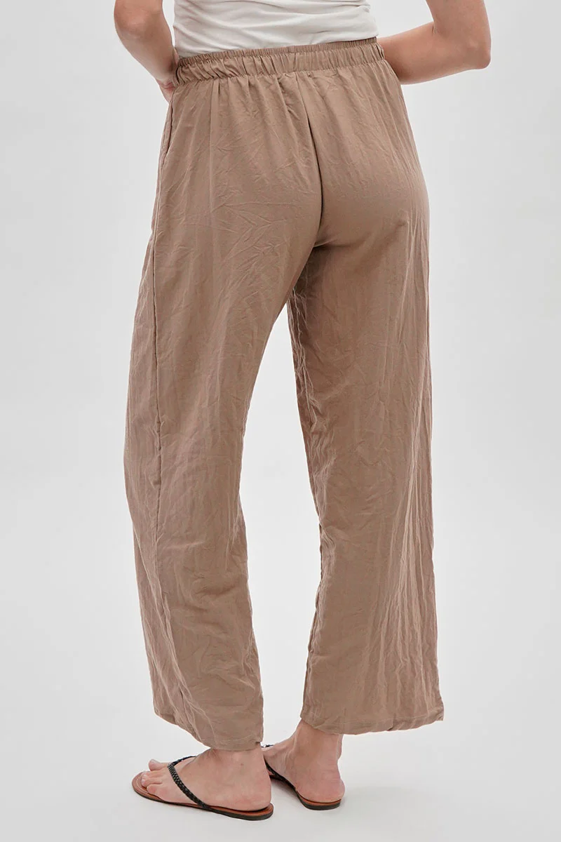 Runaway Bay Wide Leg Tie Waist Pants - Beige - Image 3