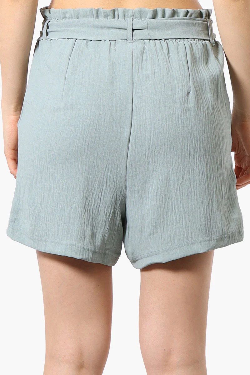 Urbanology Solid Belted Shorts - Mint - Image 3