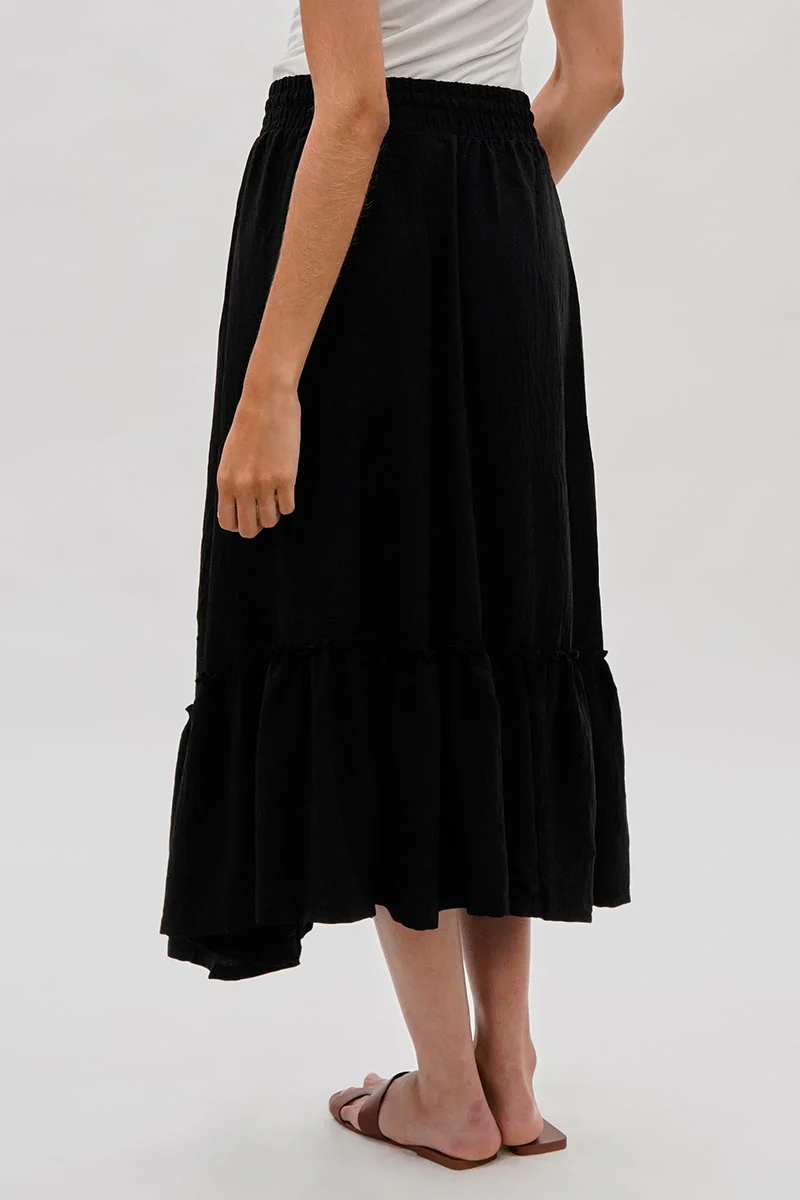 Stylexchange Vintage Tiered Cinched Skirt - Black - Image 3