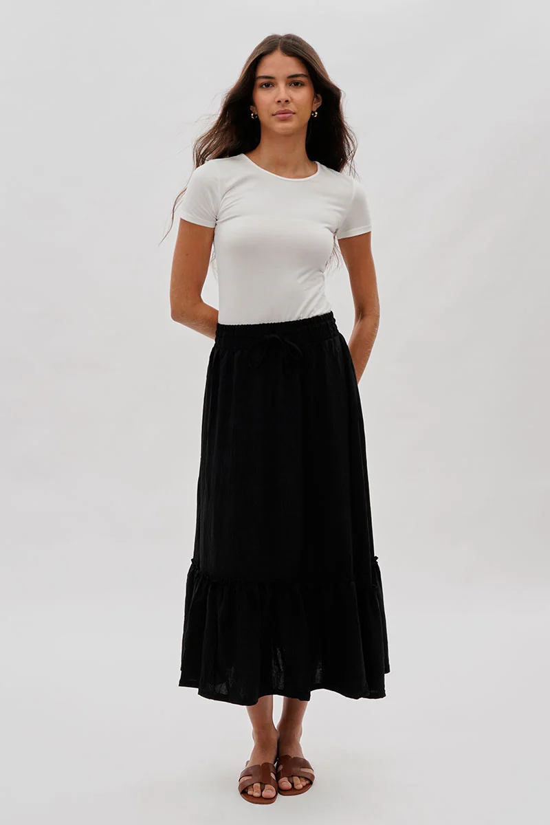 Stylexchange Vintage Tiered Cinched Skirt - Black - Image 5