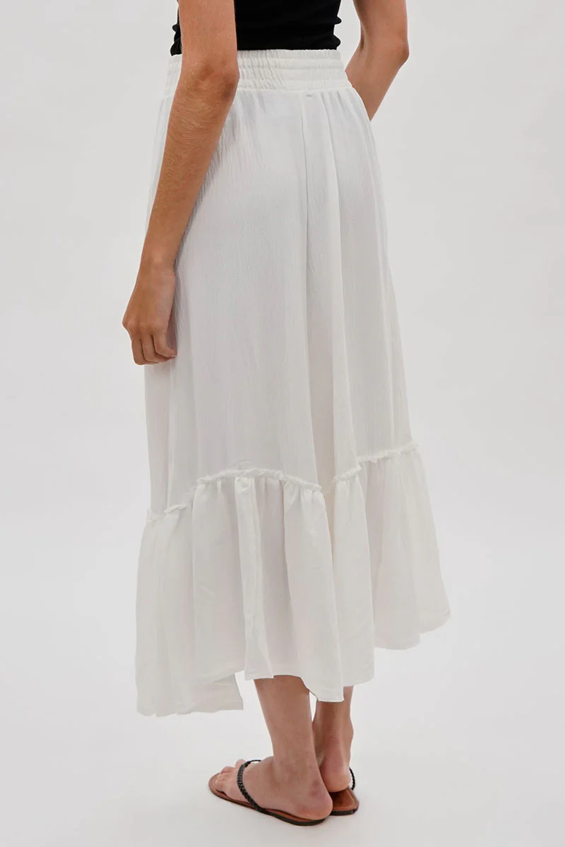 Stylexchange Vintage Tiered Cinched Skirt - White - Image 3