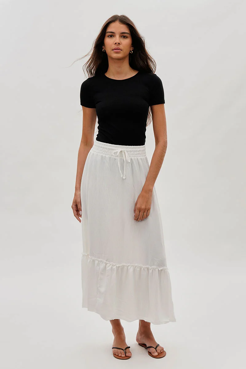 Stylexchange Vintage Tiered Cinched Skirt - White - Image 5